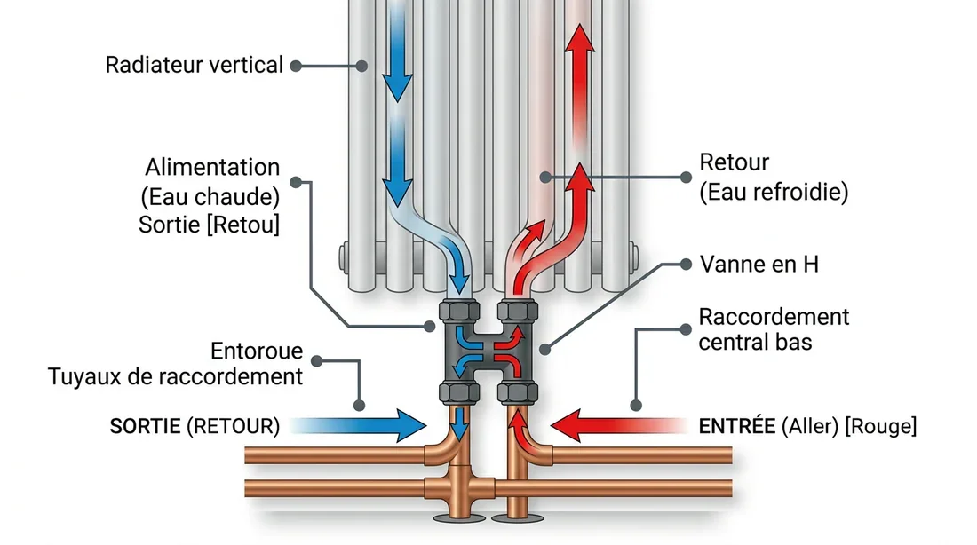 Le raccordement latéral inférieur