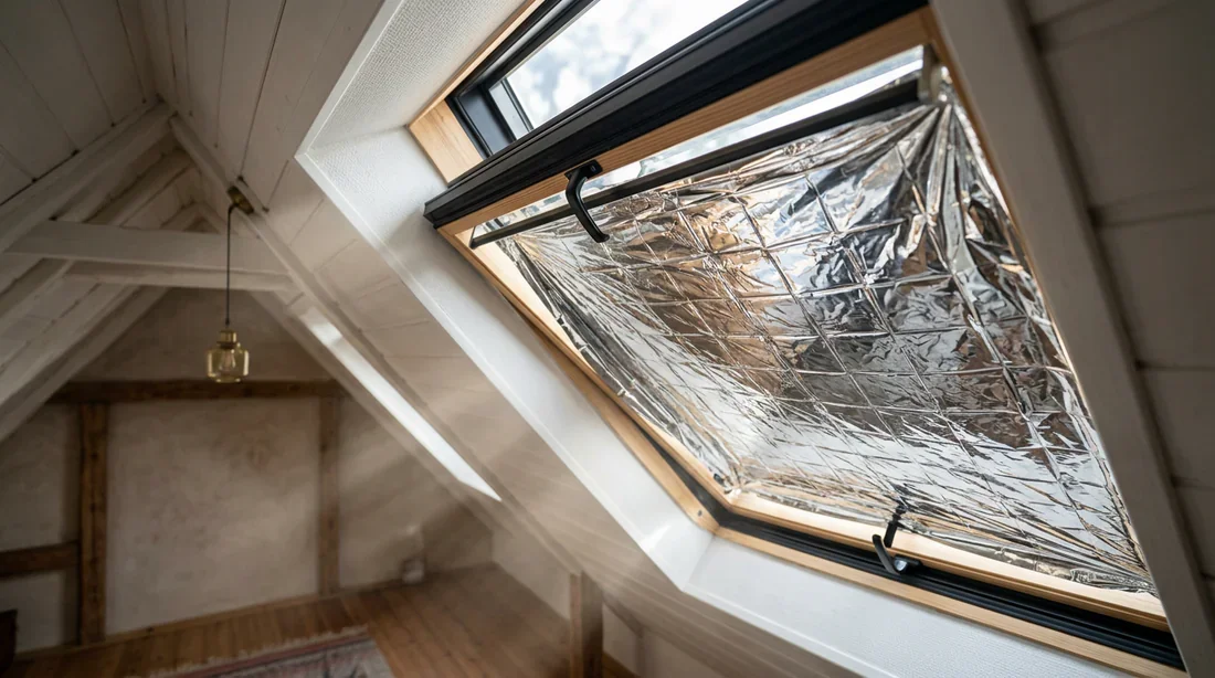 Installer une couverture de survie sur un Velux pour la chaleur